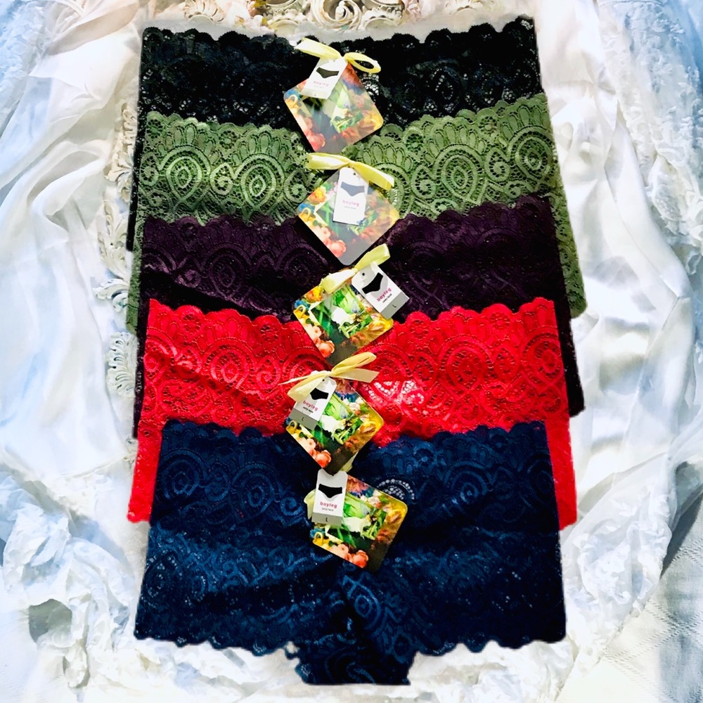 Flattering Lace Boy Shorts, Dark Palette Fantastic